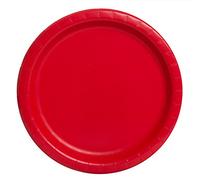 Unique Party - 31453 - Paquet de 16 Assiettes en Carton - 21,9 cm - Rouge