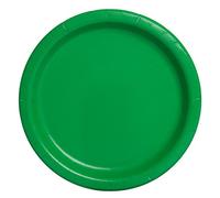 Unique Party - 31850 - Assiettes en Carton Vert Émeraude de 23 cm, Paquet de 16