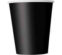 Unique Party - 3206 - Paquet de 8 Gobelets en Carton - 270 ml - Noir