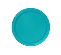 Unique Party - 32123 - Paquet de 16 Assiettes en Carton - 21,9 cm - Turquoise