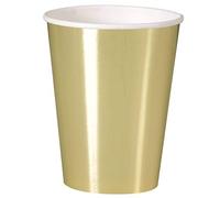 Unique Party 32296 Gold Foil Cups Gobelets en Carton, Or