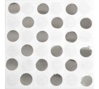Haza Original serviettes de table Points 33 x 33 cm papier blanc/ argent 16 pièces
