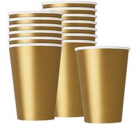 Unique Party - 33246 - Paquet de 14 Gobelets en Carton - 270 ml - Or