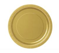 Unique Party - 3325 - Paquet de 8 Assiettes en Carton - 21,9 cm - Or