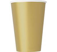 Unique Party - 33251 - Paquet de 10 Gobelets en Carton - 335 ml - Or