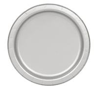 Unique Party - 33448 - Paquet de 16 Assiettes en Carton - 21,9 cm - Argent