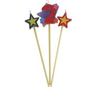 Set Bougie Chiffre 2 - Bougie d'Anniversaire