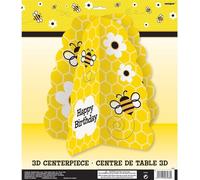 Unique Party - 3D - Centre de table pour fêtes "Busy Bees", Anniversaire SG28129 (taille unique) (Jaune/Blanc/Noir)