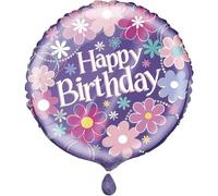 Unique Party 40287 - Ballon d'anniversaire - 45 cm - Fête à thème Fleur Anniversaire Multicolore