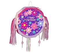 Piñata Happy Birthday Fleurs 45 Cm Rose