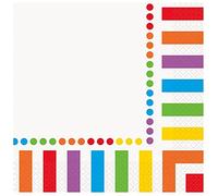 Unique Party - 47132 - Paquet de 16 Serviettes en Papier Fête Arc-En-Ciel