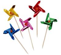 Unique Party 49141 Décorations de Cupcake-Pics à Gâteaux Moulin à Vent-Paquet de 12, Assorted