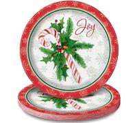 Unique Party 49814 Lot de 8 Assiettes de fête de Noël en Sucre d'orge 18 cm