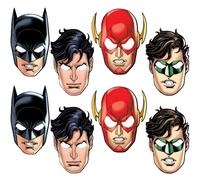 Unique Party 49971 - Masques de Fête - Fête à thème Justice League - Paquet de 8