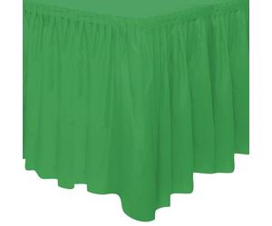 Unique Party - 50060 - Jupe de Table en Plastique - 4,2 m - Vert Émeraude, taille unique