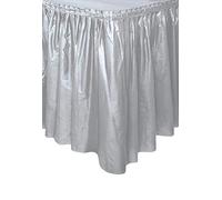 Unique Party - 50063 - Jupe de Table en Plastique - 4,2 m - Argent