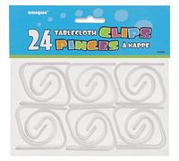 Unique Party 5008 - Pinces à Nappe en Plastique Transparent - Paquet de 24