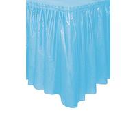 Jupe de table en plastique bleu pastel - Unique party branding - 73 x 426 cm - Rectangulaire - Fibre synthétique