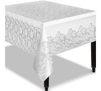 Unique Party - 5075 - Nappe en Plastique - 2,74 x 1,37 m - Dentelée Blanc