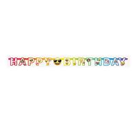 Unique Banderole d'anniversaire Haza Original Happy Birthday Emoji Arc-en-Ciel 1,8 m Multicolore