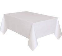 Unique Party - Nappe en plastique rectangulaire et réutilisable (19 couleurs) - UTSG9050 Blanc