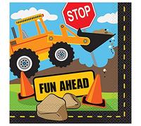 Unique Party 52072 - Serviettes en Papier - 16,5 cm - Fête à thème de Construction - Paquet de 16