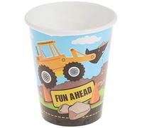 Unique Party 52076 - Gobelets en Carton - 266 ml - Fête à thème de Construction - Paquet de 8
