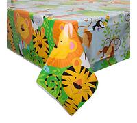 Unique Party 52083 - Nappe en Plastique - 2,13 m x 1,37 m - Fête à thème des Animaux de Jungle