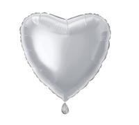 Unique Party - 52952 - Ballon à l'Hélium - Forme de Cœur - 45 cm - Argent