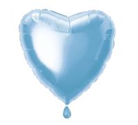 Unique Party - 52958 - Ballon à l'Hélium - Forme de Cœur - 45 cm - Bleu Pastel