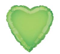 Unique Party 53379 - Ballon à l'Hélium en forme de Cœur - 45 cm - Couleur Vert Lime