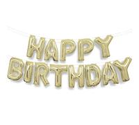 Unique Party 53679 - Kit de Bannière de Ballon Lettre "Happy Birthday" - Couleur Or Métallique