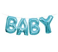 Unique Party 53686 - Kit de Bannière de Ballon Lettre pour Baby Shower - "Baby" - Bleu