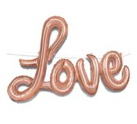 Unique Party 53687 - Kit de Bannière de Ballon Lettre "Love" - Couleur Or Rose Métallique
