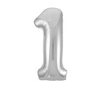 Unique Party - 53821 - Ballon Géant - Numéro 1 - 86 Cm - Argenté