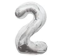 Unique Party 53822 - Unique Party - 53822 - Ballon Géant - Numéro 2 - 86 cm - Argenté