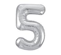 Unique Party - 53825 - Ballon Géant - Numéro 5 - 86 Cm - Argenté