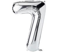 Unique Party 53827 - Unique Party - 53827 - Ballon Géant - Numéro 7 - 86 cm - Argenté