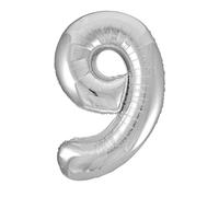 Unique Ballon géant Numéro 9 86 cm Argenté
