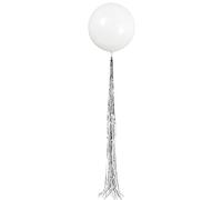 Unique Party 54610 - Grand Ballon de Baudruche Blanc avec Gland Argent - 61 cm