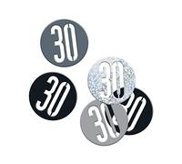 Unique Party 55224 - Confettis Glitz Noirs de 30ème Anniversaire