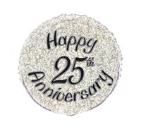 Unique Party - 55527 - Ballon d'Anniversaire de Mariage - Holographique - Happy 25th Anniversary - 45 cm