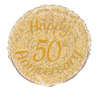 Unique Party - 55529 - Ballon d'Anniversaire de Mariage - Holographique - Happy 50th Anniversary - 45 cm