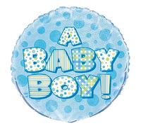 Unique Party - 55531 - Ballon de Baby Shower - Holographique - 45 cm - Bleu