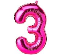 Unique Party - 55733 - Ballon Géant - Numéro 3 - 86 cm - Rose