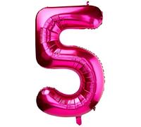 Unique Party - 55735 - Ballon Géant - Numéro 5 - 86 cm - Rose