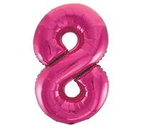 Unique Party - 55738 - Ballon Géant - Numéro 8 - 86 cm - Rose