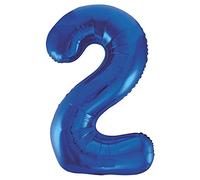 Unique Party Ballon géant 55742 Numéro 2, 86 cm Bleu
