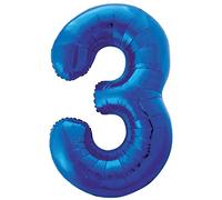 Unique Party - 55743 - Ballon Géant - Numéro 3 - 86 cm - Bleu