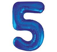 Unique Party - 55745 - Ballon Géant - Numéro 5 - 86 cm - Bleu
